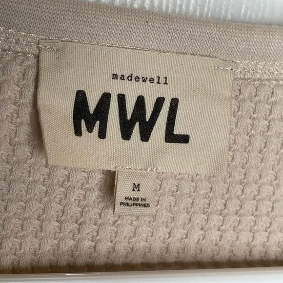 Madewell MWL Waffle Long-Sleeve Crop Tee in Harvest Moon M - Picture 8 of 10